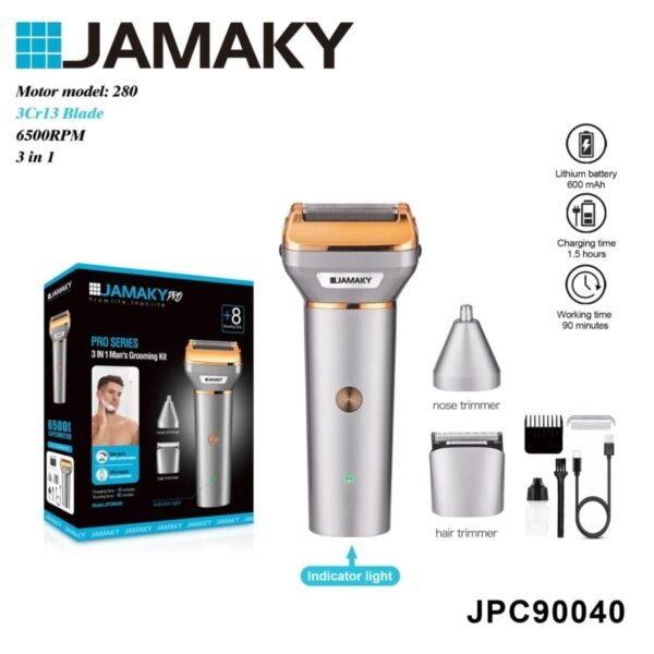 JAMAKY 3-in-1 Men’s Grooming Kit Shaver and Hair Trimmer – Hot Sale
