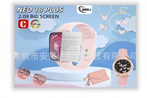 NEO 18 Plus Smart Watch Stylish Accessories Set