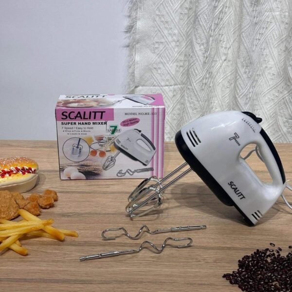 SCALITT 7-Speed Electric Hand Mixer with Beaters & Dough Hooks Powerful Kitchen Mixer