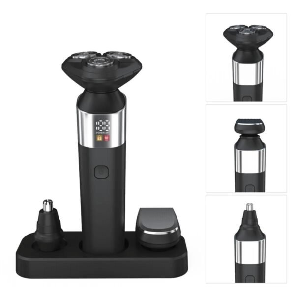 Facial Hair Trimmer with 360° Floating Blades, LED Display & Type-C Charging