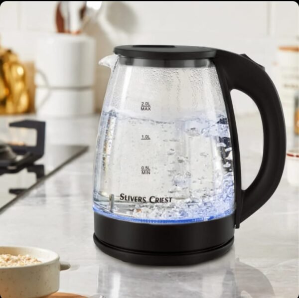 Electric Glass Water Kettle 2L with LED Indicator and Auto Shut-Off